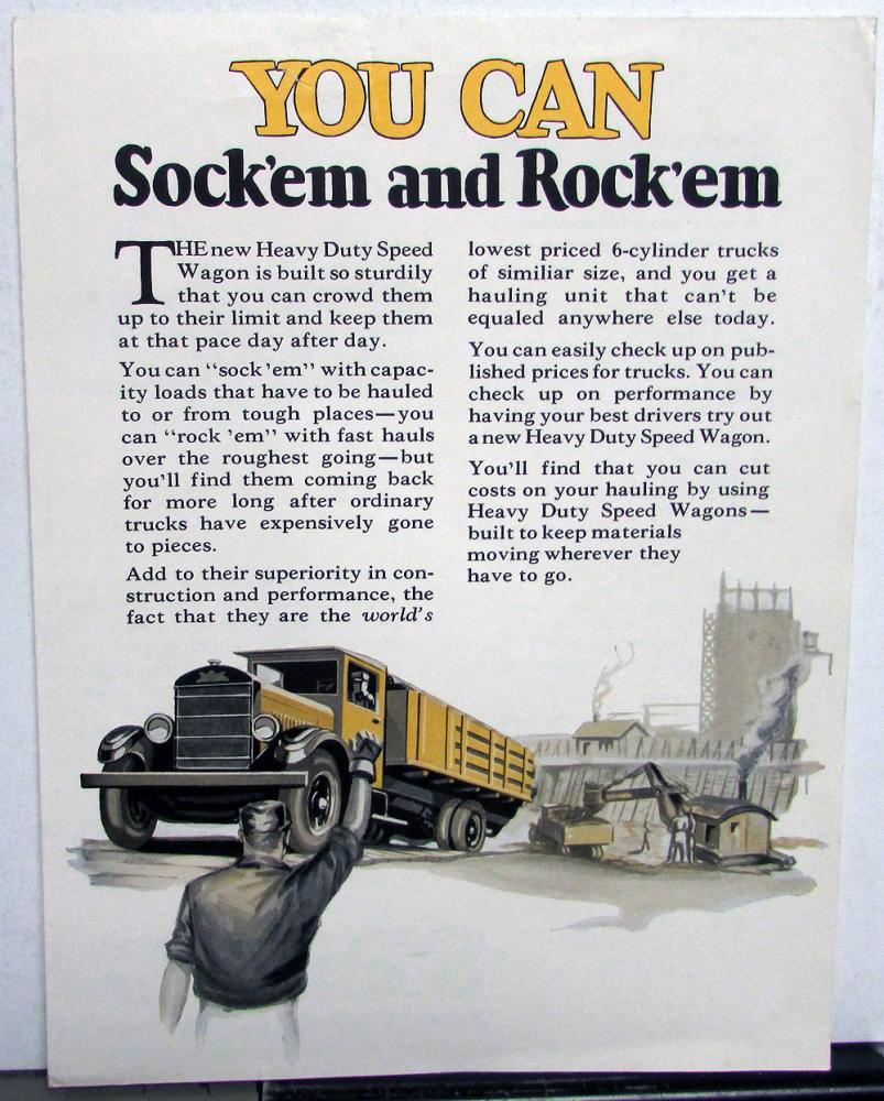 1928 REO Speed Wagon Model Heavy Duty Sales Brochure