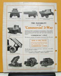1928 1929 1930 1931 1932 REO Speed Wagon Commercial 3 Way Dump Specifications