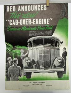 1935 REO COE Cab Over Engine Truck Poster Mailer Announcing COE