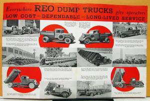 1935 REO Dump Truck Models 1A4 1B4 1B4R 2B4 2B4R Specification Sheet