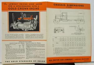 1936 REO Speed Wagon Models 1B 1D Specification Sheet