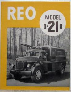 1948 REO Truck Model D-21R Specification Sheet Features Utility Truck