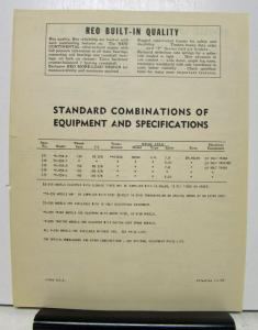 1949 REO Truck Model D-23S Specification Sheet