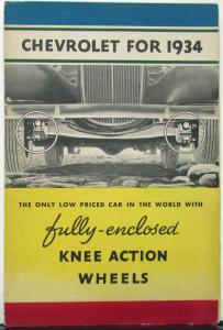 1934 Chevrolet Fully Enclosed Knee Action Wheels Sales Folder Original