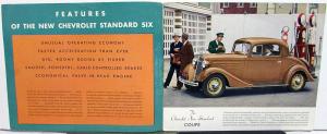 1935 Chevrolet Standard Six Coupe Coach Roadster Sedan Phaeton Sales Brochure