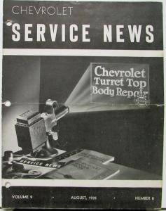 1935 Chevrolet Aug Service News Turret Top Repair & Master Deluxe Lubrication