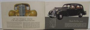 1936 Chevrolet Master Deluxe & Standard Models Color Sales Brochure Original