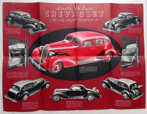 1936 Chevrolet Master Deluxe With Knee Action Sales Brochure Folder Original