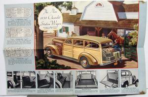 1939 Chevrolet Master Deluxe & 85 Woody Station Wagon Color Sales Folder Orig