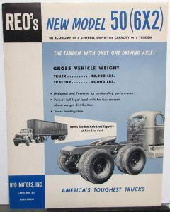 1953 REO Truck Model 50 6X2 Specification Sheet & Sales Brochure