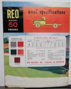 1953 REO Truck Model 50 Sales Brochure With Brief Specification