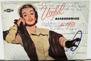 1953 Chevrolet Accessories Color Sales Brochure Original USED