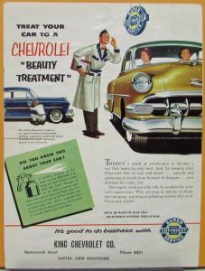 1954 Chevrolet Beauty Treatment Sale Folder Mailer Original Food Nutrition Chart