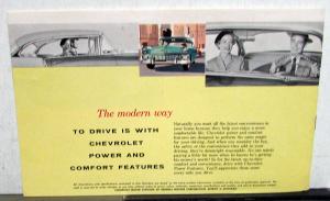 1956 Chevrolet Power Accessories Sales Brochure Color Steering Brakes More