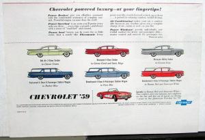 1959 Chevrolet Belair Nomad Impala Kingswood Biscayne Sales Folder Original