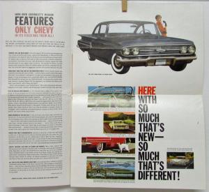 1960 Chevrolet Impala Belair Biscayne Station Wagon Corvair Sales Folder Mailer