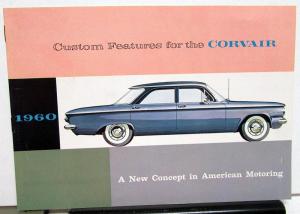 1960 Chevrolet Corvair Custom Features Sales Brochure Original Color