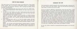1961 Chevrolet Operation and Care Convertible Top Instruction Owners Manual Orig