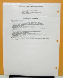 1961 REO Truck Model C-436 Brief Specifications Mixer