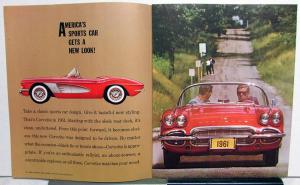 1961 Chevrolet Corvette Color Sales Folder Brochure With Specifications Original