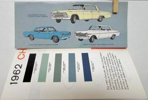 1962 Chevrolet Paint Chip Colors Solid & Two Tone Sales Folder Original NICE