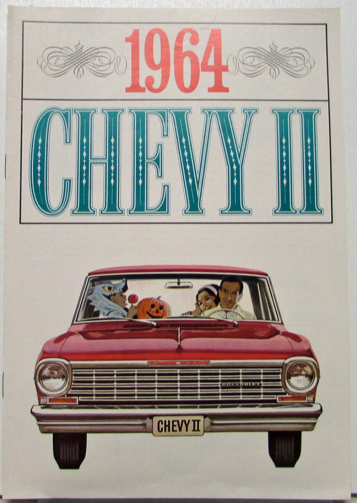 1964 Chevrolet Chevy II Nova Sales Brochure Turquoise Wording Cover Original