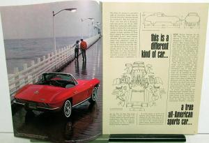 1965 Chevrolet Corvette Sting Ray Color Sales Brochure Original