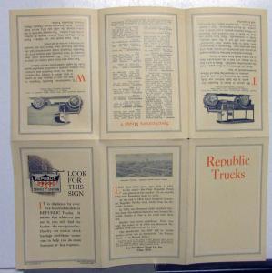 1917 Republic Motor Truck Model 9 10 11 A T & Dispatch Sales Folder Orig