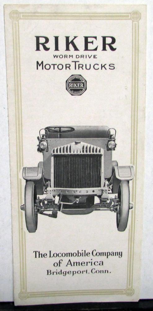 1918 Riker Worm Drive Motor Truck Sales Brochure