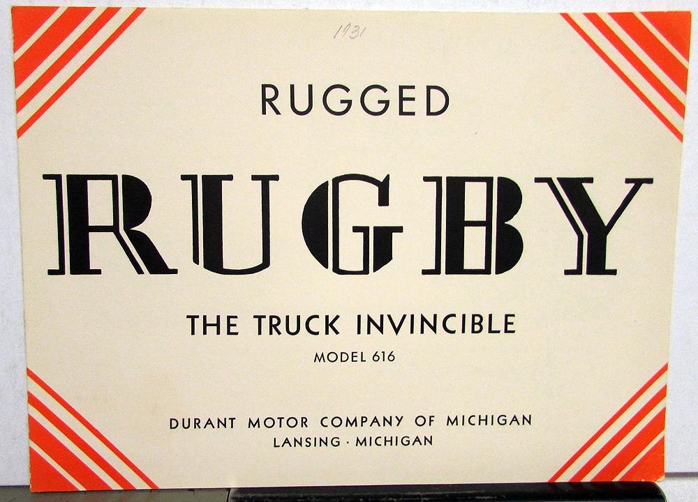 1931 Rugby Truck Model 616 Sales Brochure and Specifications