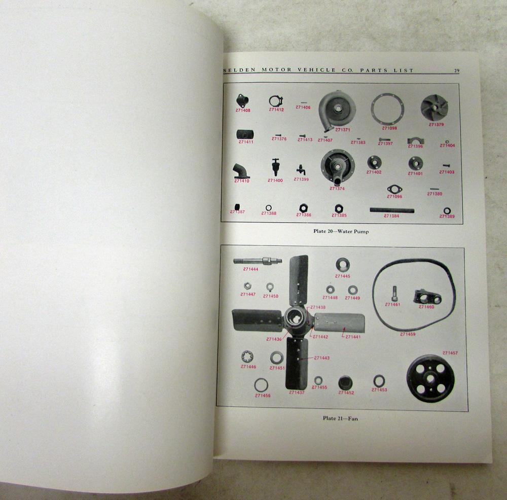 1920 Selden Truck Types Models JCB & JCBL Parts List Manual