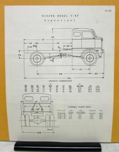 1950 1951 1952 1953 1954 1955 Sicard Truck Model T 47 Specification Sheet