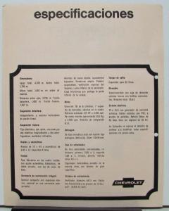 1967 Chevrolet Super Data Spec Sheet in SPANISH TEXT Original Chevy II ?