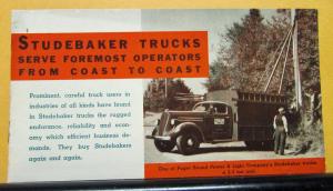 1939 Studebaker Truck Sales Brochure Serve Operators From Coast to Coast