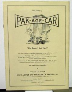 1933 Stutz Pak Age Car Package Division The Mechanical Horse Sales Brochure