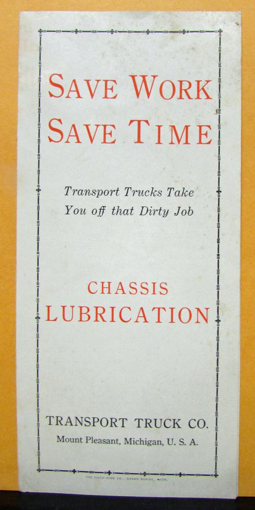 1915 1916 1917 1918 1919 1920 Transport Chassis Lubrication Sales Brochure