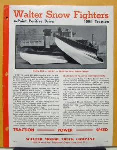 1948 Walter Snow Fighter Model AGB Sales Brochure & Specification Sheet