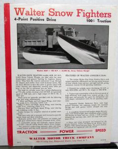 1949 Walter Snow Fighter Truck Model AGB Sales Brochure & Specification Sheet