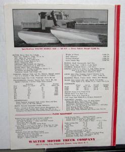 1949 Walter Snow Fighter Truck Model AGB Sales Brochure & Specification Sheet