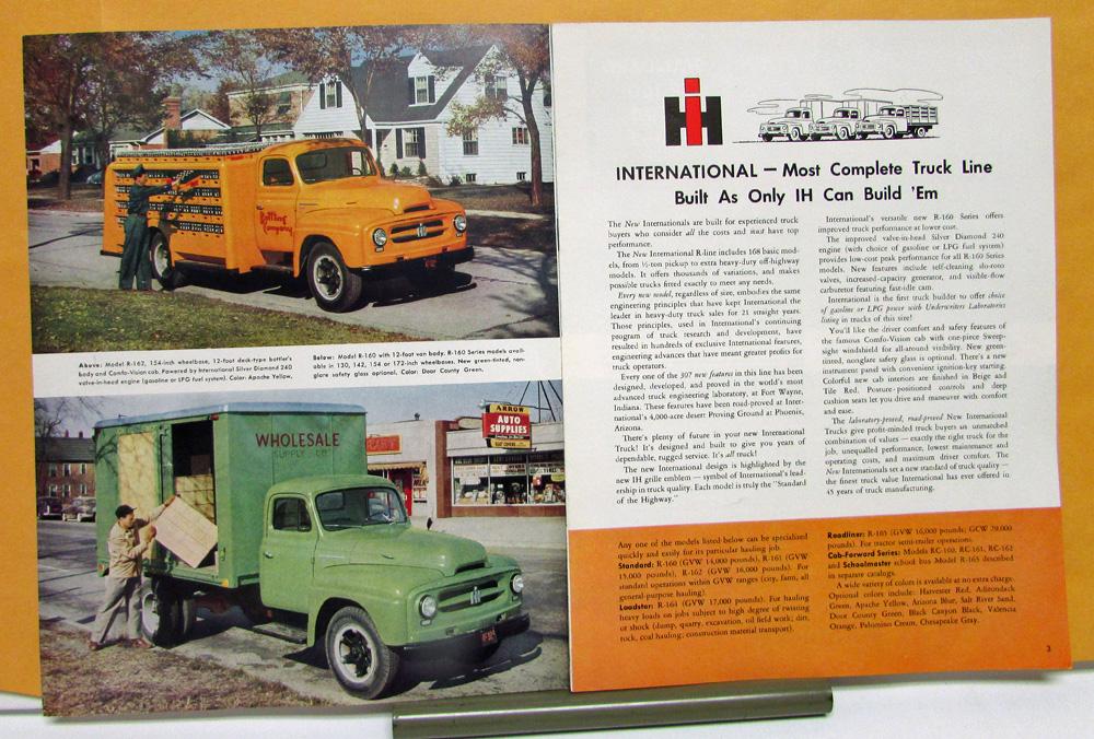 1953 International Ihc Truck Models R 160 161 162 164 165 Brochure Specs 1953 International Ihc Truck Models R 160 161 162 164 165 Brochure Specs
