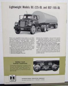 1960 International IHC Truck Model BC 225 BCF 195 Diesel Tractors Sales Brochure
