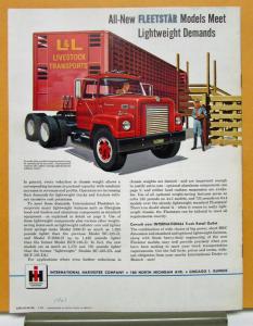 1963 International Harvester Truck Fleetstar Model 1900 2000 Sales Brochure