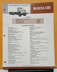 1965 1966 International Harvester Truck Model M 8234 CBE Specification Sheet