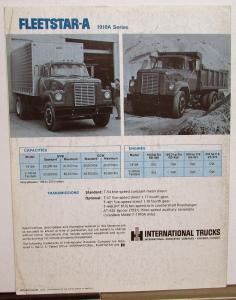 1969 International Harvester Fleetstar Truck Model  F 1910 Sales Brochure