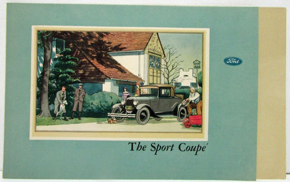 1928 Ford Model A Sport Coupe Car Color Folder Original With Specifications