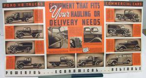 1937 Ford V8 Truck Commercial Car Sales Folder & Woody Station Wagon Original