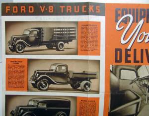 1937 Ford V8 Truck Commercial Car Sales Folder & Woody Station Wagon Original