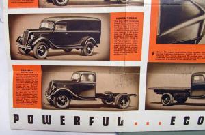 1937 Ford V8 Truck Commercial Car Sales Folder & Woody Station Wagon Original