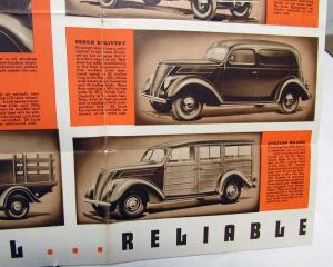 1937 Ford V8 Truck Commercial Car Sales Folder & Woody Station Wagon Original