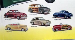 1947 Ford Car Sportsman Convertible Coupe Sedan Wagon Color Sales Folder Orig